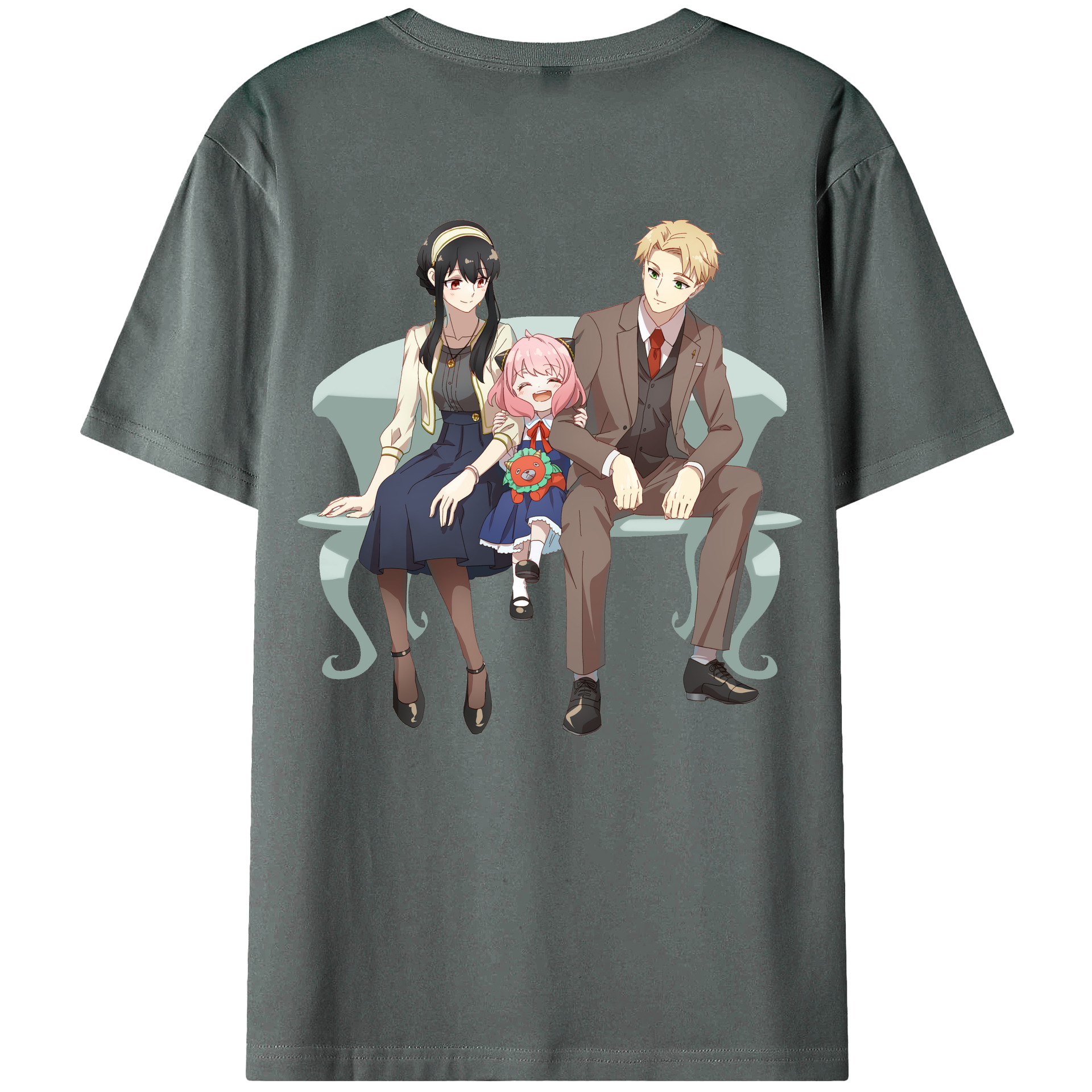 （画像用） SPY×FAMILY间谍家家酒 綿100％ メンズ半袖Tシャツ（バックプリント） 通気性